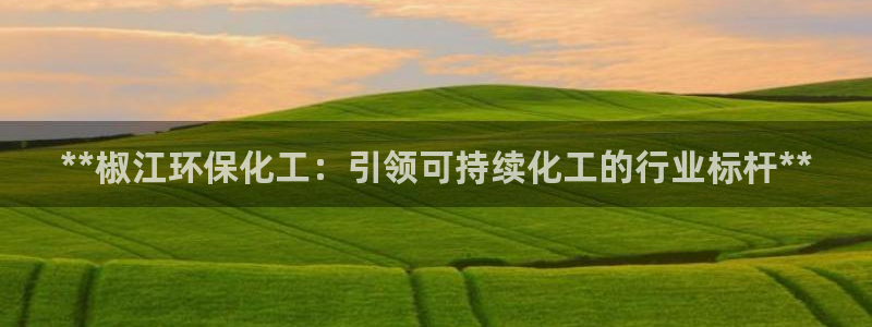 亿万贴吧：**椒江环保化工：引领可持续化工的行业标杆**