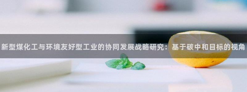 mr8001亿万先生：新型煤化工与环境友好型工业的协同发展战略研究：基于碳中和目标的视角